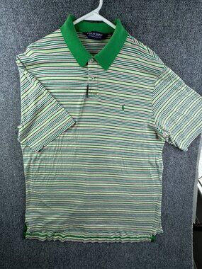 Polo Golf Ralph Lauren Polo Shirt Men Large Striped Colorful Yellow Green Red